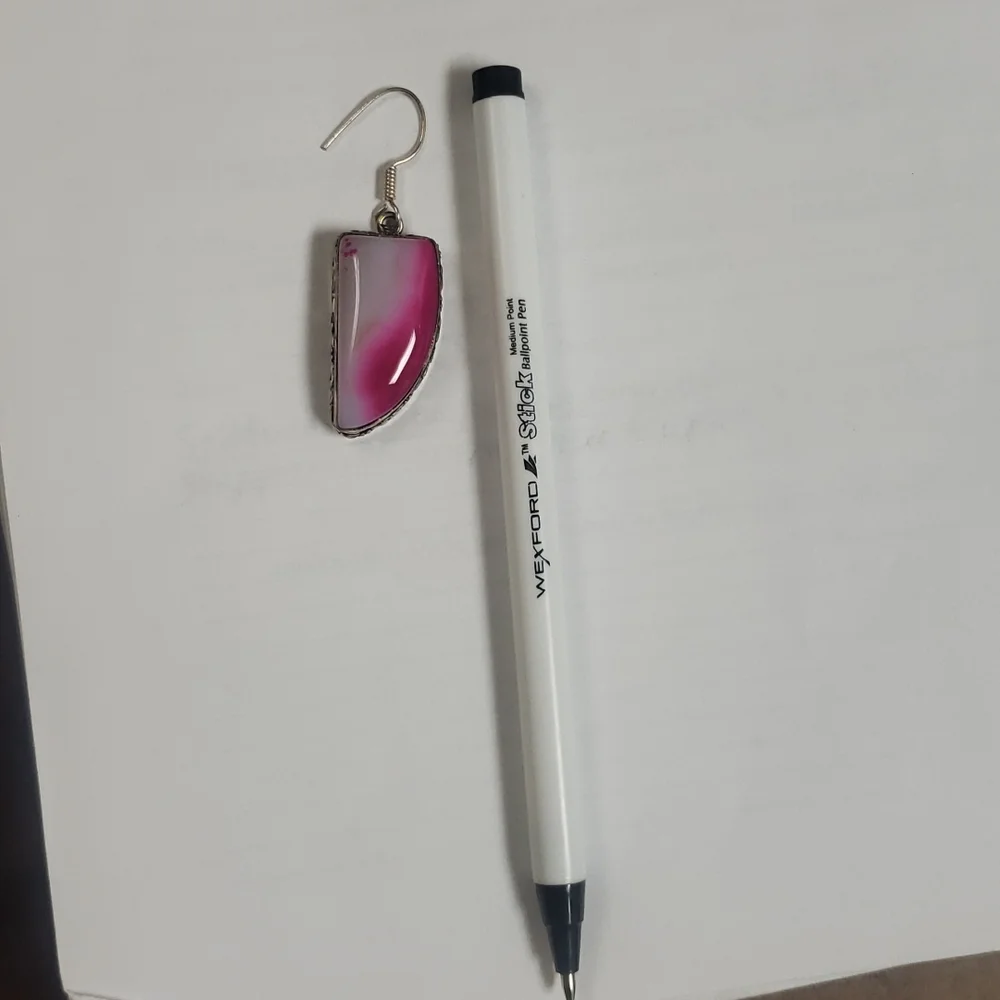 Pink Botswana Agate Earrings - Picture 4 of 5